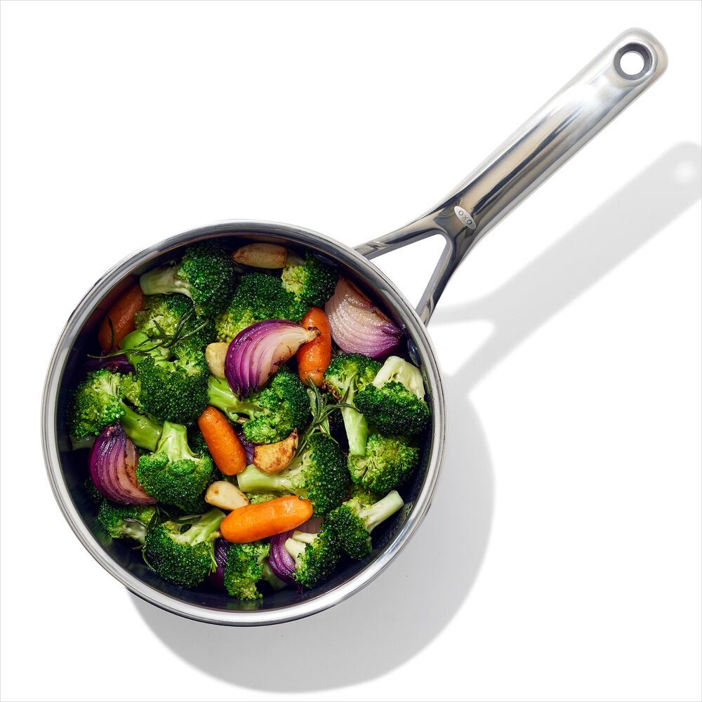 Trident Hybrid Non-Stick Stainless Steel 2.5 Qt Saucepan with Lid H9