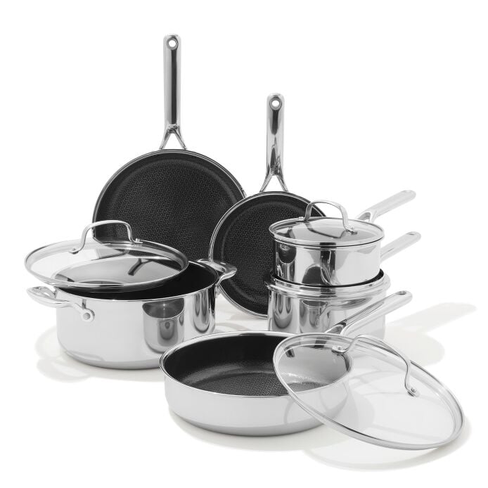 Trident Hybrid Non-Stick Stainless Steel 10-Piece Set L8