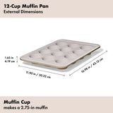 Non-Stick Pro Ceramic Coated Metal Bakeware 12 Cup Muffin Pan D8