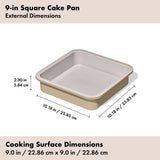 Non-Stick Pro Ceramic Coated Metal Bakeware 9” Square Cake Pan Q4