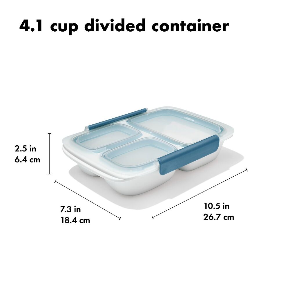 Prep & Go 4.1-Cup Divided Container - Ocean Blue E7