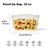 Silicone Reusable Bag - Stand-Up Quart (32 oz) - Oat P2