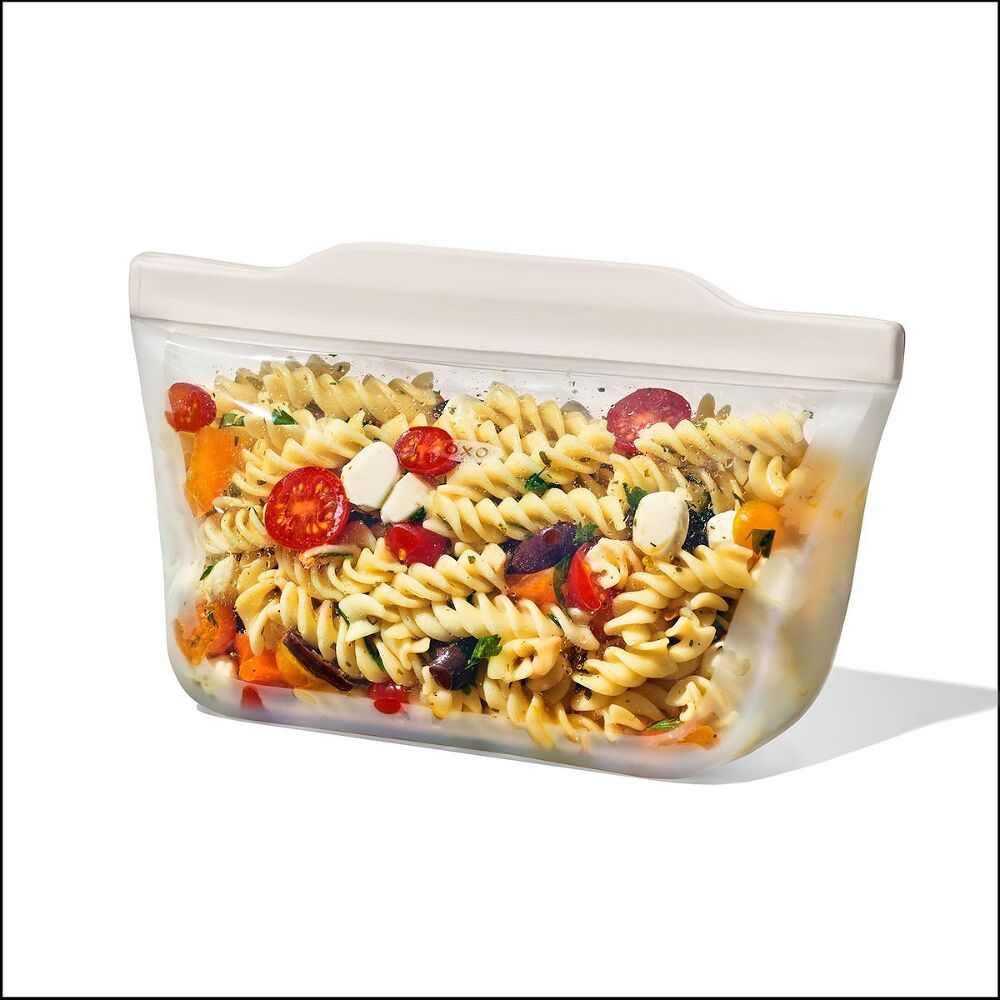 Silicone Reusable Bag - Stand-Up Quart (32 oz) - Oat P2