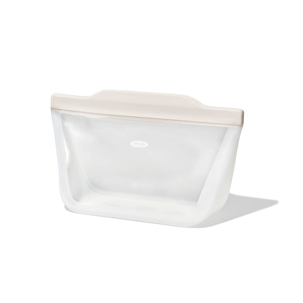 Silicone Reusable Bag - Stand-Up Quart (32 oz) - Oat P2