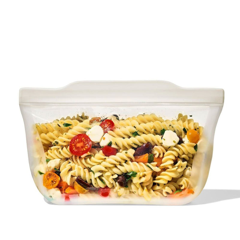 Silicone Reusable Bag - Stand-Up Quart (32 oz) - Oat P2