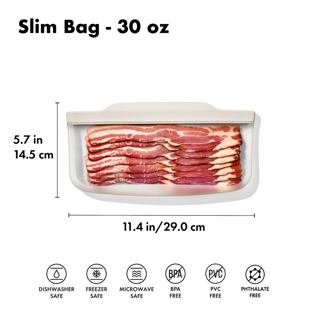 Silicone Reusable Bag - Slim Bag (20 oz) - Oat F1