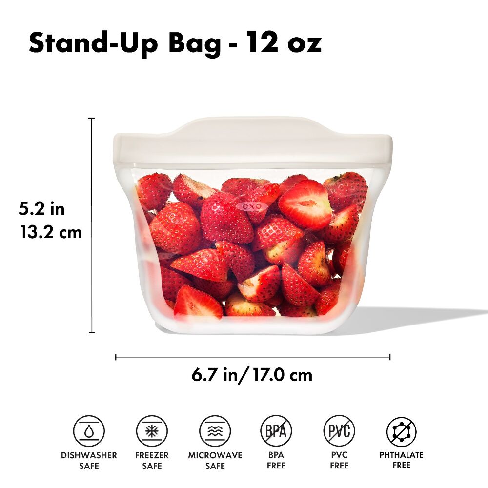 Silicone Reusable Bag - Stand-Up Snack (12 oz) – Oat Q2