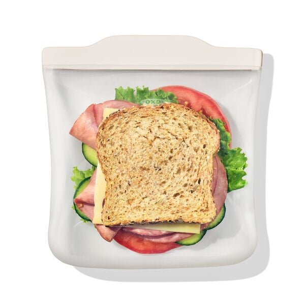Silicone Reusable Bag - Sandwich Bag (28 oz) - Oat G2