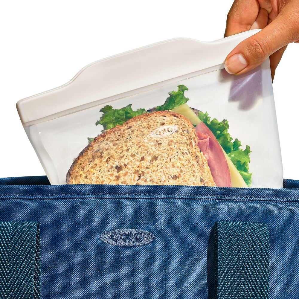 Silicone Reusable Bag - Sandwich Bag (28 oz) - Oat L1