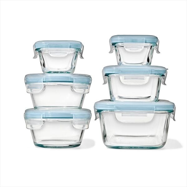 12-Piece Smart Seal Glass Container Set - Arctic Blue E7