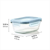 Smart Seal 1.6-Cup Glass Rectangle Container - Arctic Blue P8