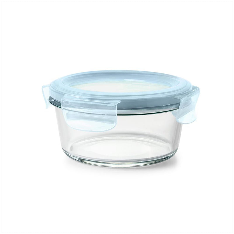 Smart Seal 2-Cup Glass Round Container - Arctic Blue Q4