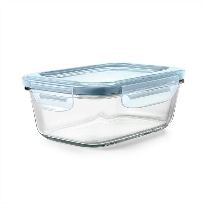 Smart Seal 3.5-Cup Glass Rectangle Container - Arctic Blue D0