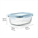 Smart Seal 3.5-Cup Glass Rectangle Container - Arctic Blue I3
