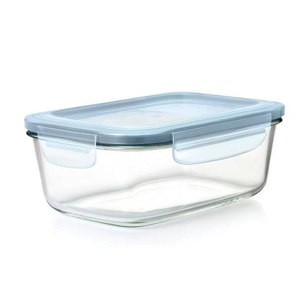 Smart Seal 8-Cup Glass Rectangle Container - Arctic Blue U6