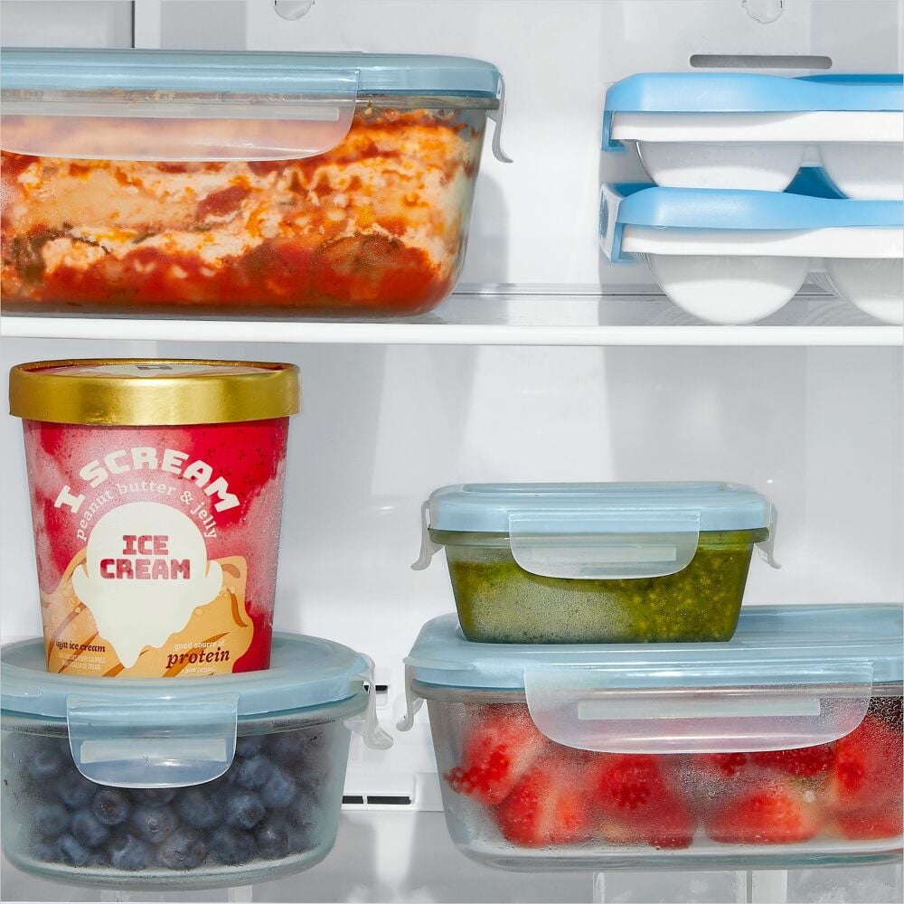 16-Piece Smart Seal Glass Everyday Container Set - Arctic Blue K8