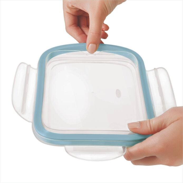 Smart Seal 3.5-Cup Glass Rectangle Container - Arctic Blue I3