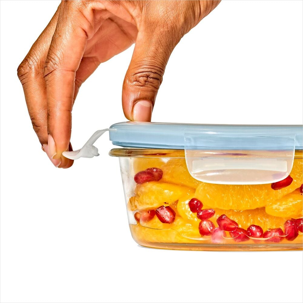 Smart Seal 1-Cup Glass Round Container - Arctic Blue P3