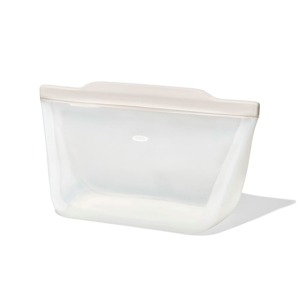 Silicone Reusable Bag - Stand-Up Half Gallon (64 oz) - Oat R1