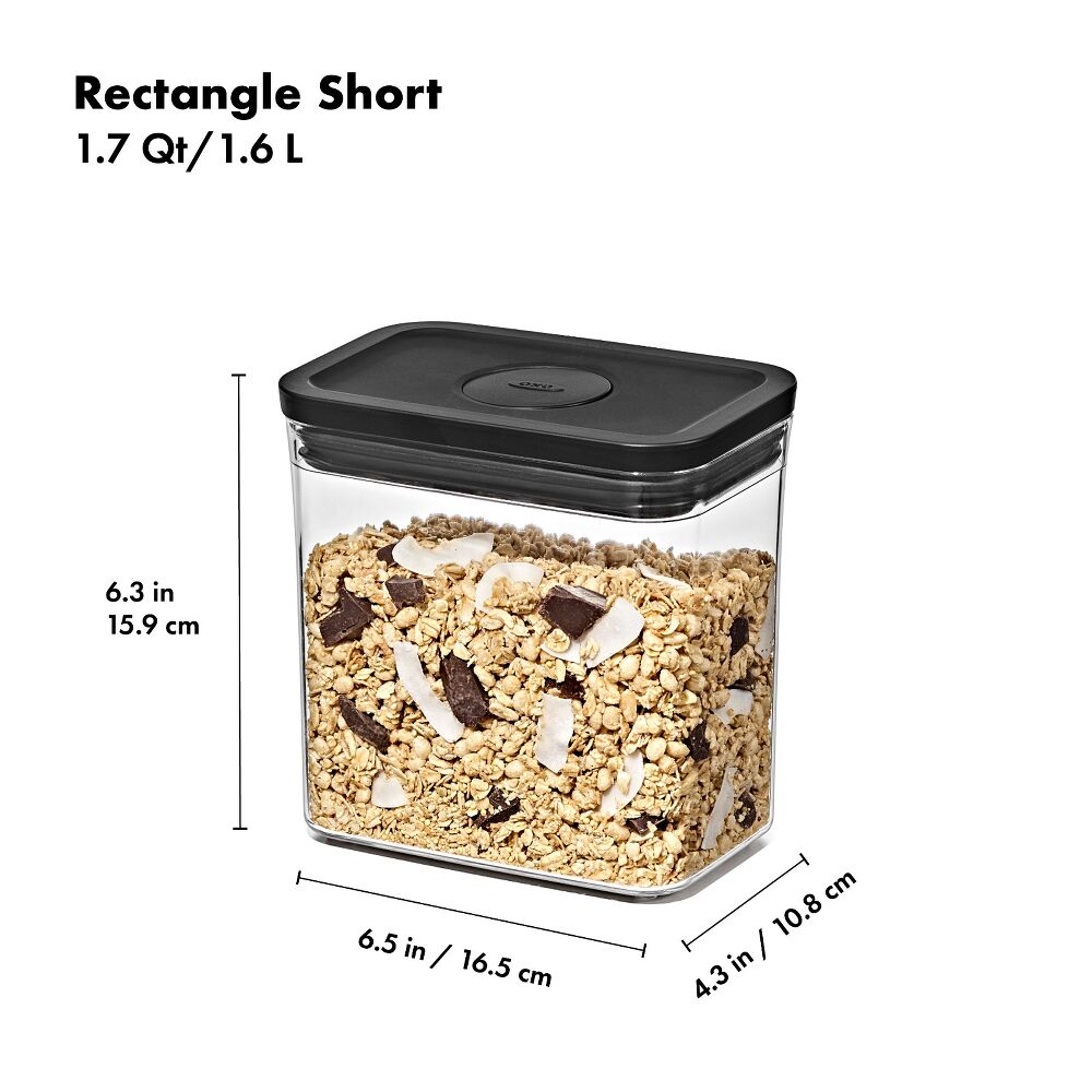 POP Container - Rectangle Short (1.7 Qt/1.6 L) - Matte Black N2