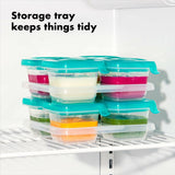 4 oz Baby Blocks™ Silicone Freezer Storage Containers - Tot Teal O1