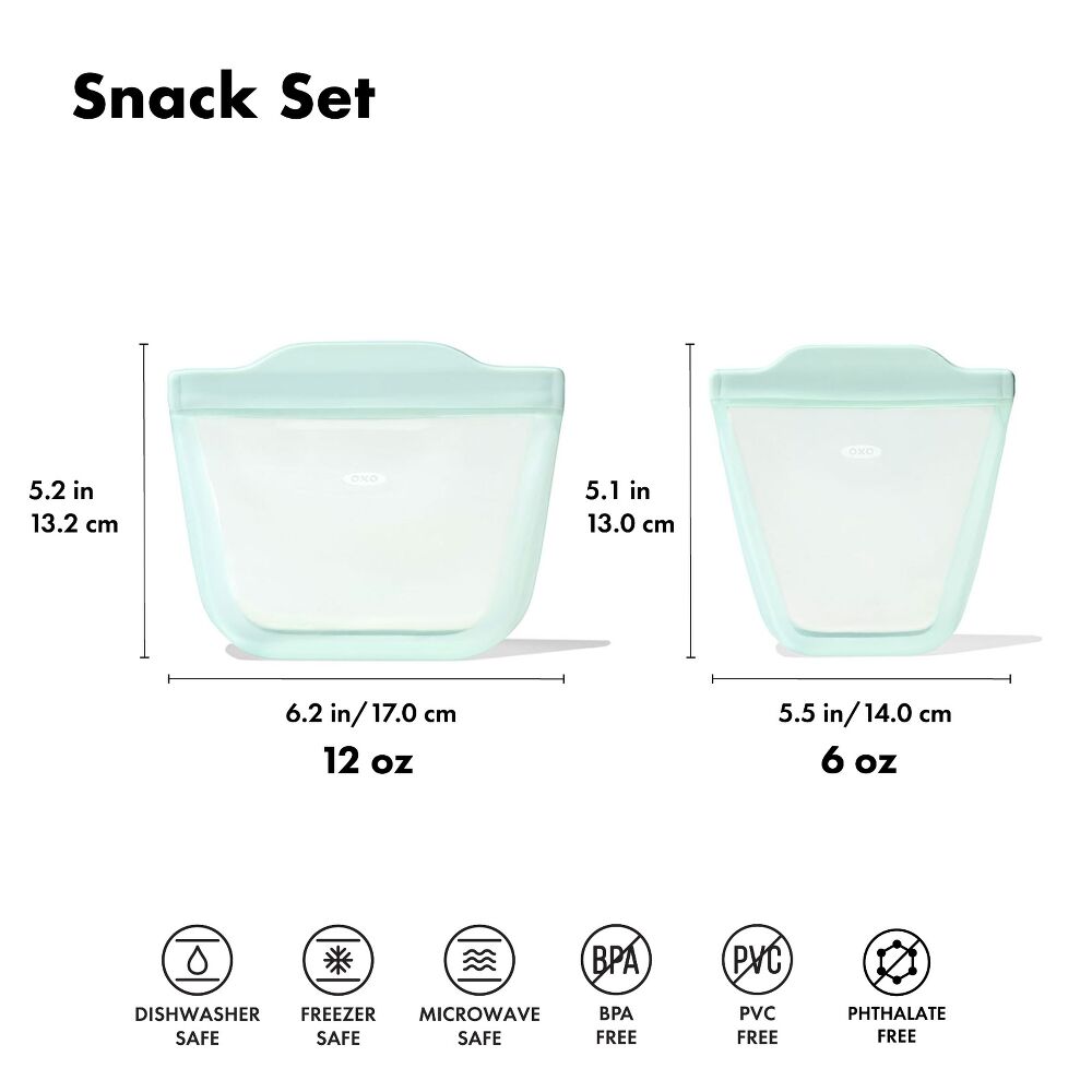 Tot Silicone Reusable Bag - 2-Piece Stand-Up Cup Set K8