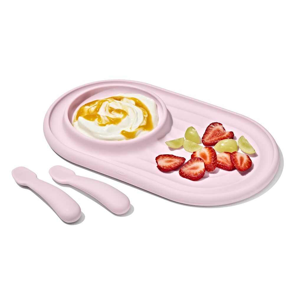 Textured Suction Plate & Spoons Set – 3-Piece E2