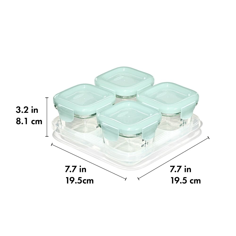 Glass Baby Blocks Food Storage Containers (4 oz) - Opal D9