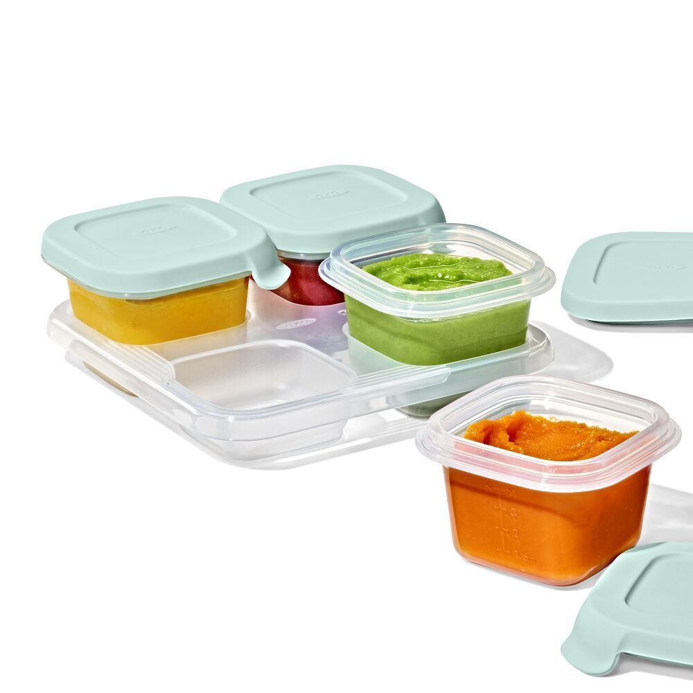Silicone Baby Blocks Food Storage Containers (4 oz) - Opal S2