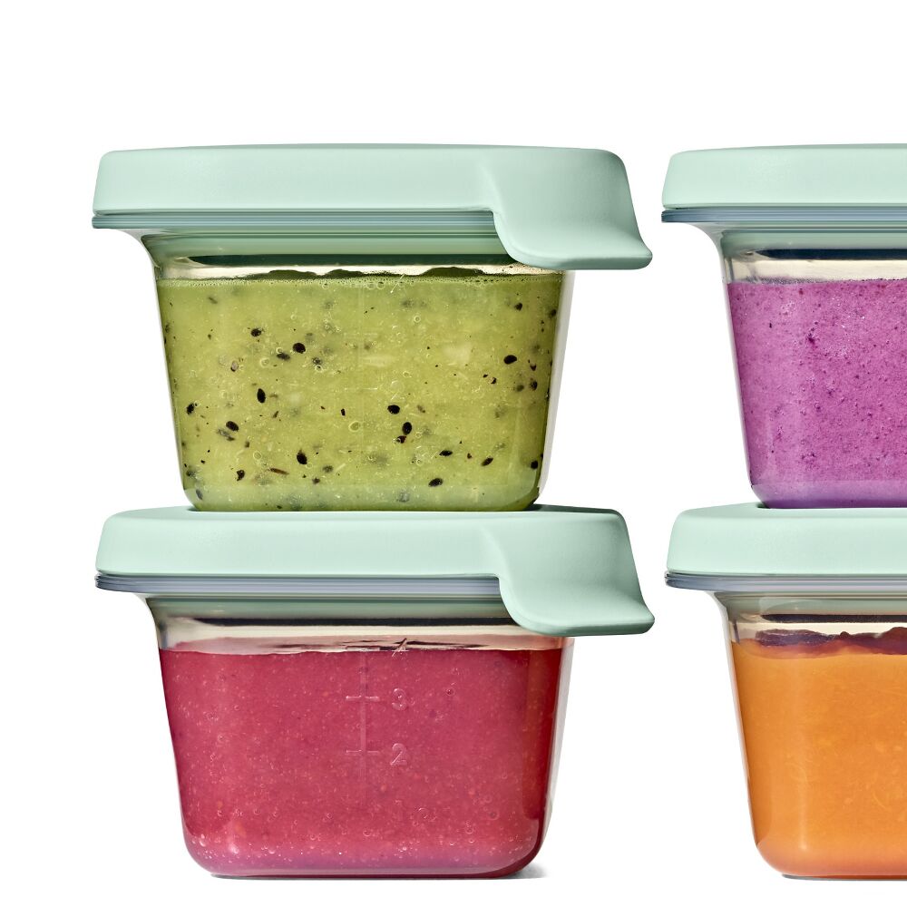 Silicone Baby Blocks Food Storage Containers (4 oz) - Opal S2